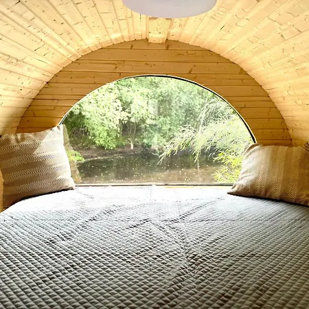 Schlaffass Natursee-chalet Mit Sanitaerfass,hot Tub,sauna,jacuzzi,angeln Luksusowy namiot *
