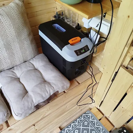 Schlaffass Natursee-Chalet mit Sanitärfass,Hot Tub,Sauna,Jacuzzi,angeln Luxuszelt *
